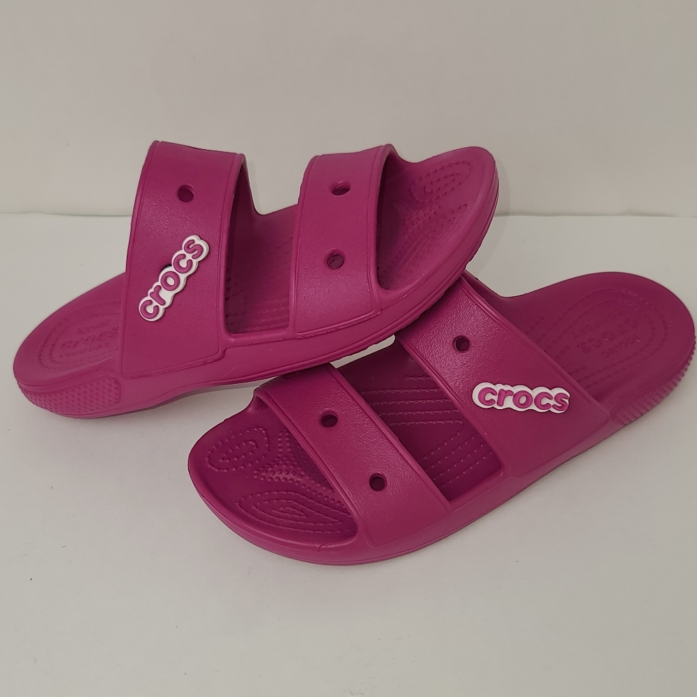 Crocs Classic Strap Sandals with Charms Raspberry